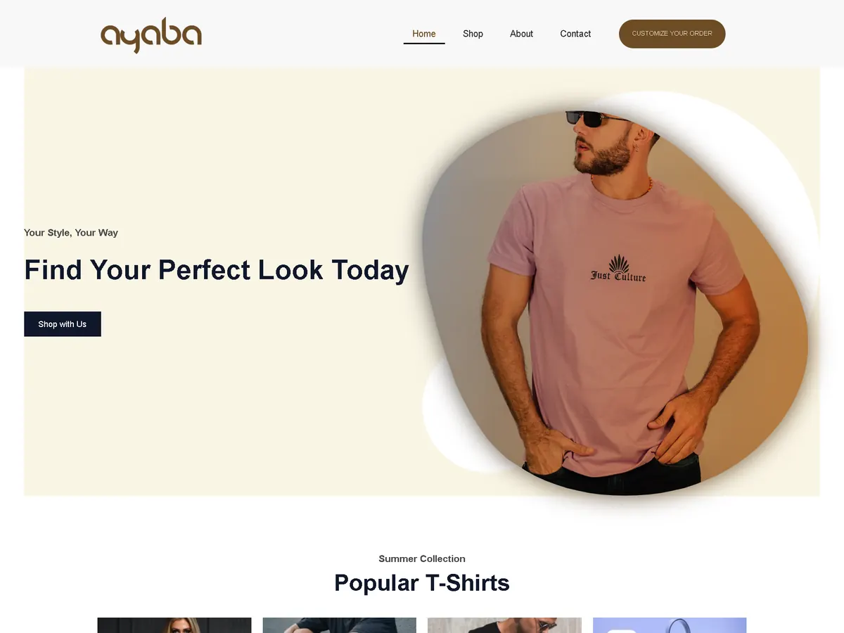 Ayaba Store commerce website