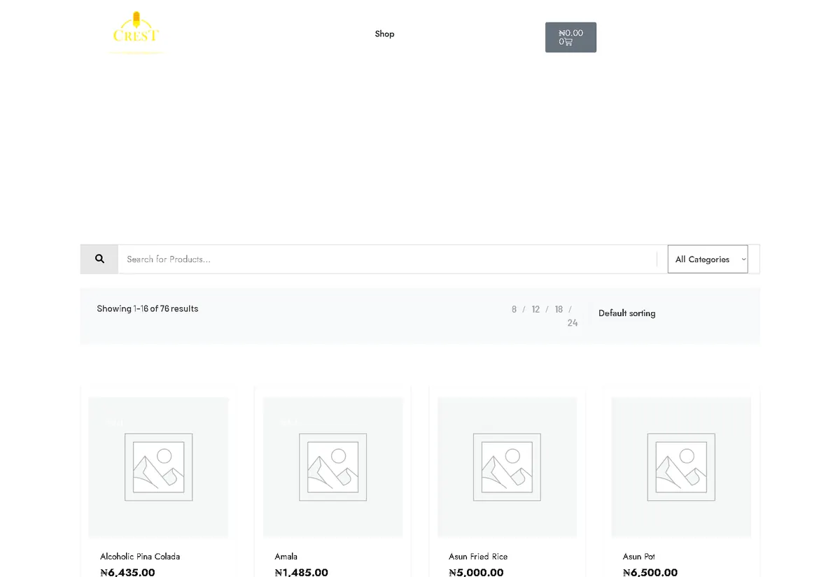 Crest NG Shop commerce website