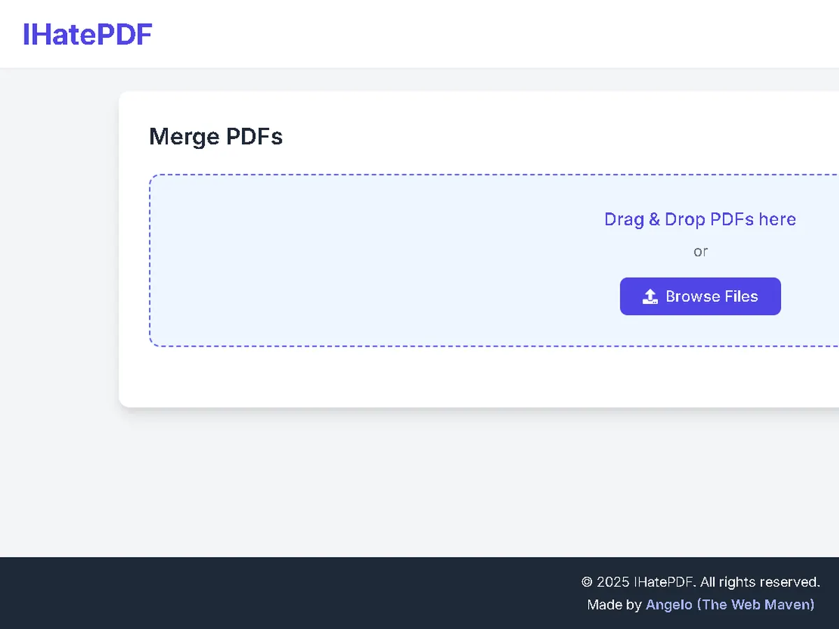 IHatePDF product interface